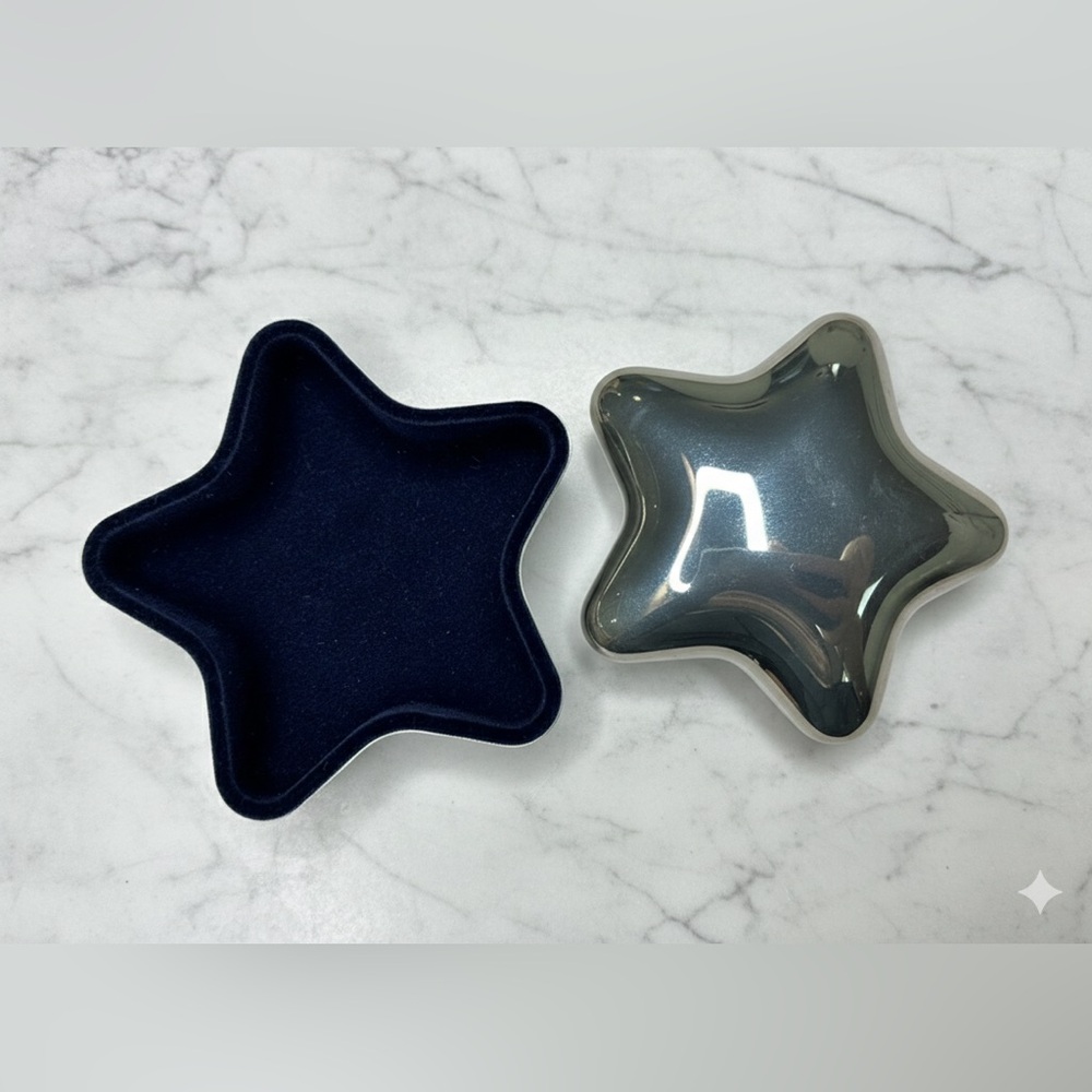 Vintage Silver Plated Star Jewelry Box